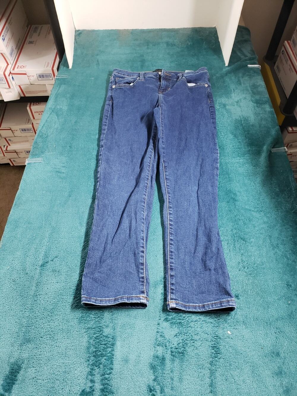 Banana Republic Jeans Size 2 Petite Women Blue Pants Stretch High Rise Slim Crop